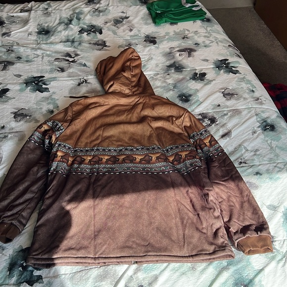 NEW Men's Autumn/Winter Hooded Sweatshirt White Polar Fleece Jacket - Picture 7 of 8